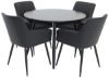 Imagine Plaza - Masă de dining - 100 ø - Negru/Negru + Comfort - Scaun de dining - Stejar/Negru _4