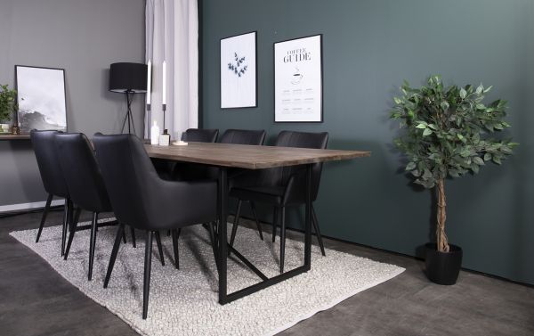 Imagine Padang Matbord - Svart / mörk Teak - 250*100*H76 +Comfort - Dining chair - Oak/Black _6