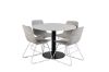 Imagine Masa de dining Razzia 106cm - Terazzo alb / Scaun de dining Cirebon - Negru