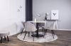 Imagine Razzia Dining Table 106cm - White Terazzo / Black+Velvet Matstol - Svart / Ljus