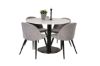 Imagine Razzia Dining Table 106cm - White Terazzo / Black+Velvet Matstol - Svart / Ljus