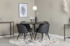 Imagine Masa de dining Dipp - 115cm - Furnir negru / picioare negre cu bronz + scaune de dining Velvet