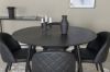 Imagine Masa de dining Dipp - 115cm - Furnir negru / picioare negre cu bronz + scaune de dining Velvet