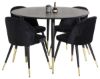 Imagine Masa de dining Dipp - 115cm - Furnir negru / picioare negre cu alama Dipp + + Catifea Alama