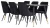 Imagine Masa de dining Dipp - 180*90cm - Furnir negru / picioare negre cu bronz dipp + Catifea De