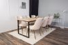 Imagine Cirebon Matbord - Svart / Naturträ - 200*90*H75+Velvet Deluxe Dining Chair - Bru