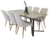 Imagine Masa de dining Marina - 180*90*H75 - Gri/Negru + Leone - Scaun de dining - Stejar/Gri deschis _6