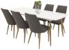 Imagine Polar table Elipse - 240cm White /Oak +Leone - Dining Chair - Oak/Dark Grey _6