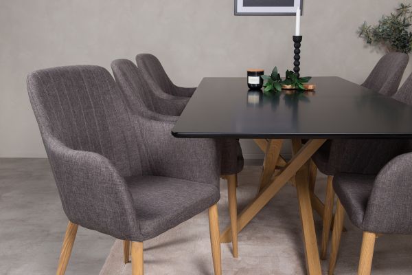 Imagine Piazza Matbord - Ek-look / svart - 180*90*75 +Comfort - Dining Chair - Oak/Dark Grey _6