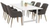 Imagine Tabel de dining Count - Vit - 220*100*H75 + Comfort - Scaun de dining - Stejar/Gri Inchis _6