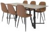 Imagine Marina Dining table - Lemn gri / negru (1) + Scaun de dining Polar - Cognac / Negru