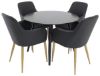 Imagine Plaza - Masă de dining - 100 ø - Negru/Negru +Scaun Comfort Karmstol - Ek-Look / PU negru _4