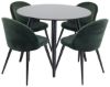 Imagine Plaza - Masă de dining - 100 ø - Negru/Negru + Scaun de dining din catifea - Verde/Negru _4