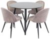 Imagine Plaza - Masă de dining - 100 ø - Negru/Negru + Scaun de dining Velvet - Roz/Negru _4