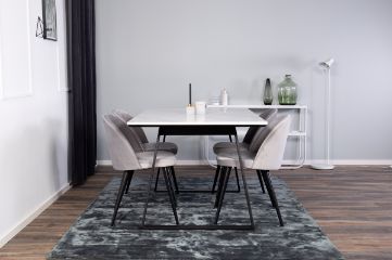 Imagine Estelle Dining Table 140*90 - White Marble / Black LegsVelvet Matstol - Svart /