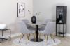 Imagine Razzia Dining Table 106cm - Grey Terazzo / BlackVelvet Deluxe Dining Chair - Br