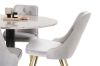 Imagine Razzia Dining Table 106cm - Grey Terazzo / BlackVelvet Deluxe Dining Chair - Br