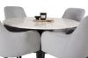 Imagine Vă rugăm să traduceți complet Estelle Dining Table rotund 106cm marmură albă / picioare negre + Scaun de dining Comfort - Picioare negre / Catifea gri deschis _4