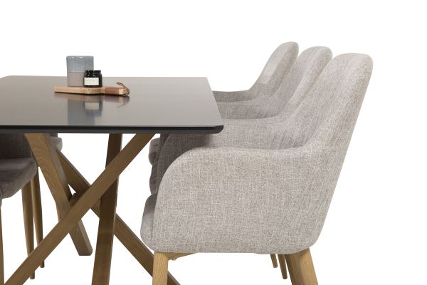 Imagine Piazza Matbord - Ek-look / svart - 180*90*75 +Comfort - Dining chair - Oak/Light grey _6