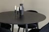 Imagine Dipp Dining Table - 115cm - Black Veneer / black legs w brass dipp - Velvet Dining Chair Brass - Black / Black 4