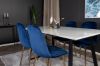 Imagine Estelle Dining Table 140*90 - White Marble / Black Legs - Polar Chair - Blue Velvet / Matt brass leg 4