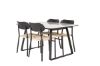 Imagine Tabel de dining Estelle 140*90 - marmură albă / picioare negre + Scaun de dining Polly - Negru / Natural _4