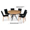 Masa dining extensibila 120/220 cm stejar/negru Oliver