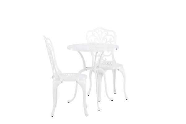 Imagine Nandin Cafetset Aluminium - white / 2 chairs +  table ø60