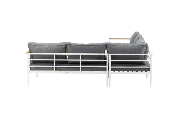 Imagine Mexico Corner Sofa - White Alu / Teak