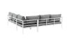 Imagine Mexico Corner Sofa - White Alu / Teak