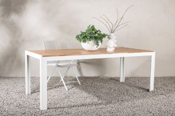 Imagine Bois Dining table 200*100cm - White Alu / Acacia