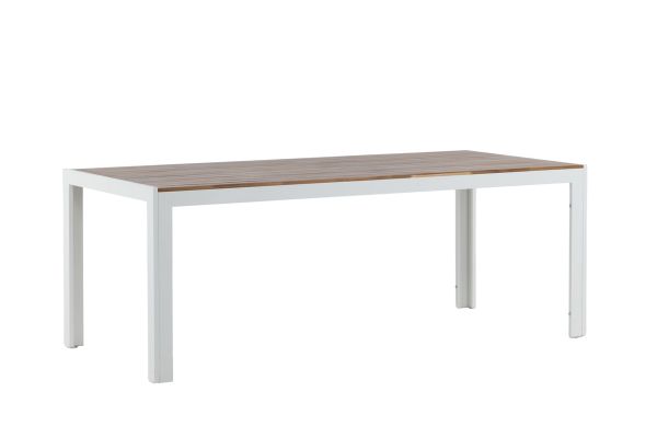 Imagine Bois Dining table 200*100cm - White Alu / Acacia