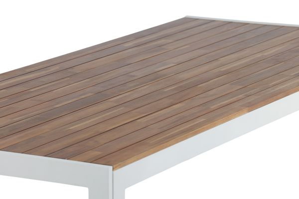 Imagine Bois Dining table 200*100cm - White Alu / Acacia