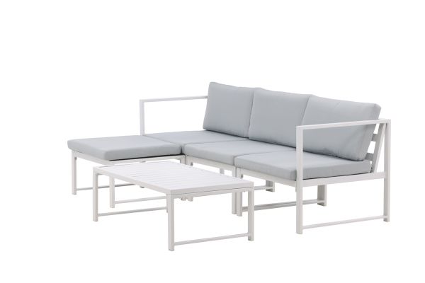 Imagine Salvador sofa set - White Alu / Grey Cushions. 2 corners+ 1 middlepart + 1 ottom