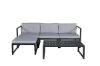 Imagine Salvador sofa set - BLACK Alu / Grey Cushions. 2 corners+ 1 middlepart + 1 ottom