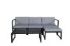 Imagine Salvador sofa set - BLACK Alu / Grey Cushions. 2 corners+ 1 middlepart + 1 ottom