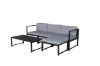 Imagine Salvador sofa set - BLACK Alu / Grey Cushions. 2 corners+ 1 middlepart + 1 ottom