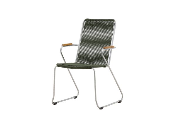 Imagine Bois Diningchair 2-pack Steel - Silver / Green Rope