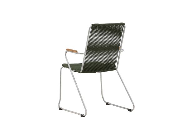 Imagine Bois Diningchair 2-pack Steel - Silver / Green Rope