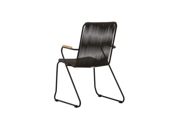 Imagine Bois Diningchair 2-pack Steel - Black / Dark Grey Rope