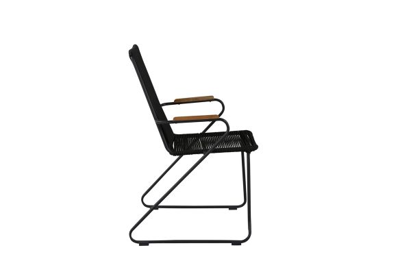 Imagine Bois Armchair 2-pack - Black Alu / Black Rope / Acacia