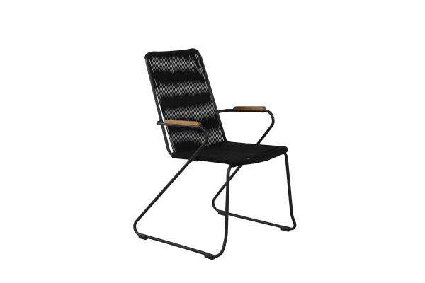 Imagine Bois Armchair 2-pack - Black Alu / Black Rope / Acacia