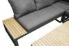 Imagine Panama Corner Sofa - Black Alu / Grey Cushions / Acacia