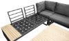 Imagine Panama Corner Sofa - Black Alu / Grey Cushions / Acacia