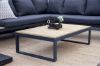 Imagine Panama Corner Sofa - Black Alu / Grey Cushions / Acacia