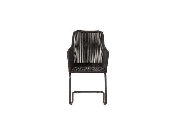 Imagine Lindos Swing Chair - Black Steel / Black Rope / Grey Cushion