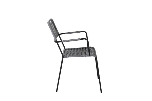 Imagine Lindos Armchair 2-pack - Black Alu / Grey Rope