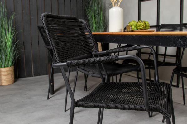 Imagine Lindos Armchair 2-pack - Black Alu / Black Rope