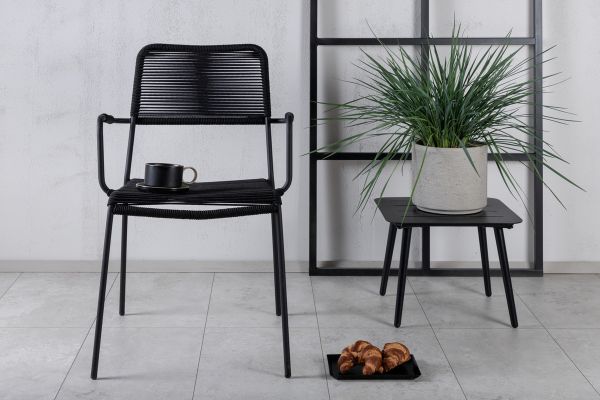 Imagine Lindos Armchair 2-pack - Black Alu / Black Rope