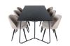 Imagine Petra Dining Table - Black / Black Veneer+Velvet Stitches Chair - Black / Beige Fabric (Polyester linen )_6